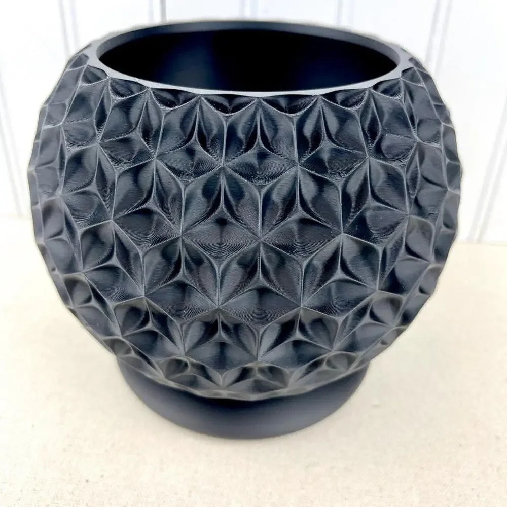 Geometric Planter, Trihex Planter Pot, Faceted Diamond Texture, Indoor Flower